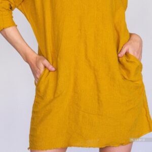 LINEN DRESS Linen tunic pajama shirt - Image 8