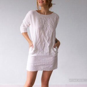 LINEN DRESS Linen tunic pajama shirt - Image 7