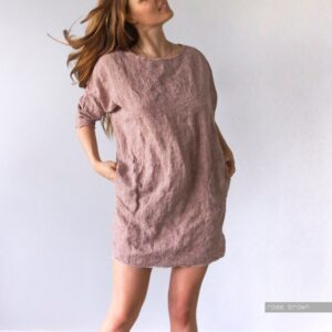 LINEN DRESS Linen tunic pajama shirt - Image 5