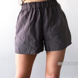 HIGH WAIST SHORTS linen pyjamas women